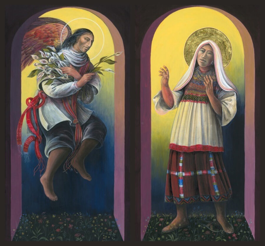 Guatemalan Annunciation Diptych Sacred Art by Rev. Fr. John B. Giuliani
