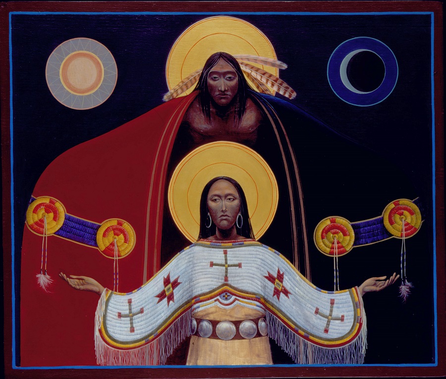 Lakota Annunciation II #30 Sacred Art by Fr. John B. Giuliani